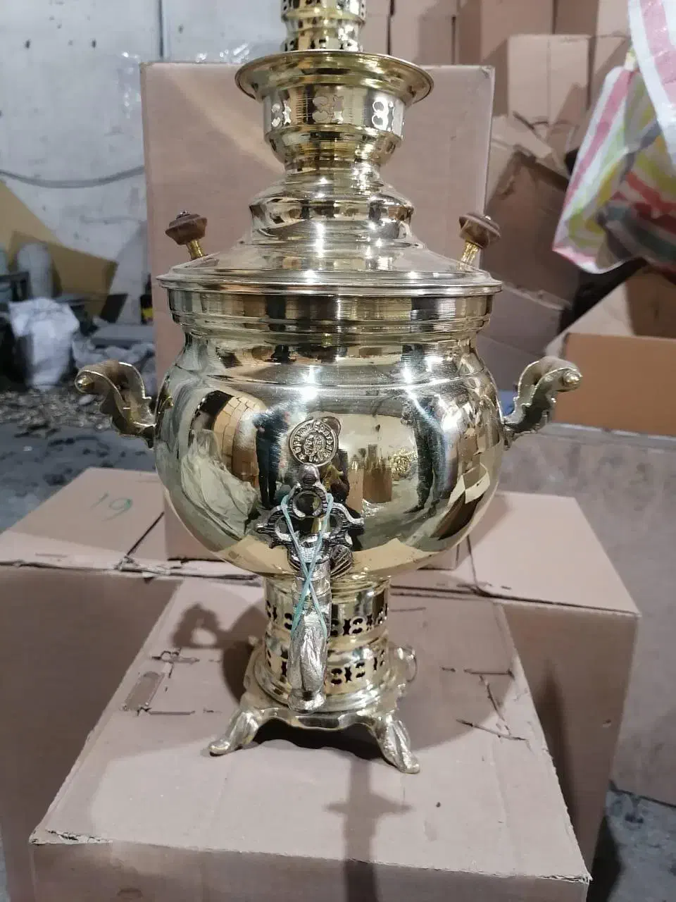 سماور برنزی زغالی 6 لیتری|سماور، چای‌ساز، قهوه‌ساز|مراغه, |دیوار