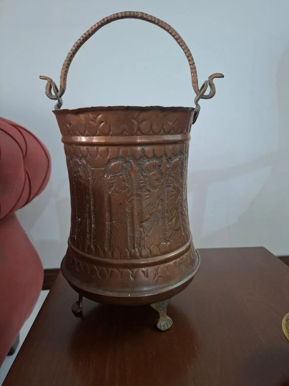 سطل مسی قدیمی|کلکسیون اشیاء عتیقه|اندیشه, شهرک کوثر|دیوار