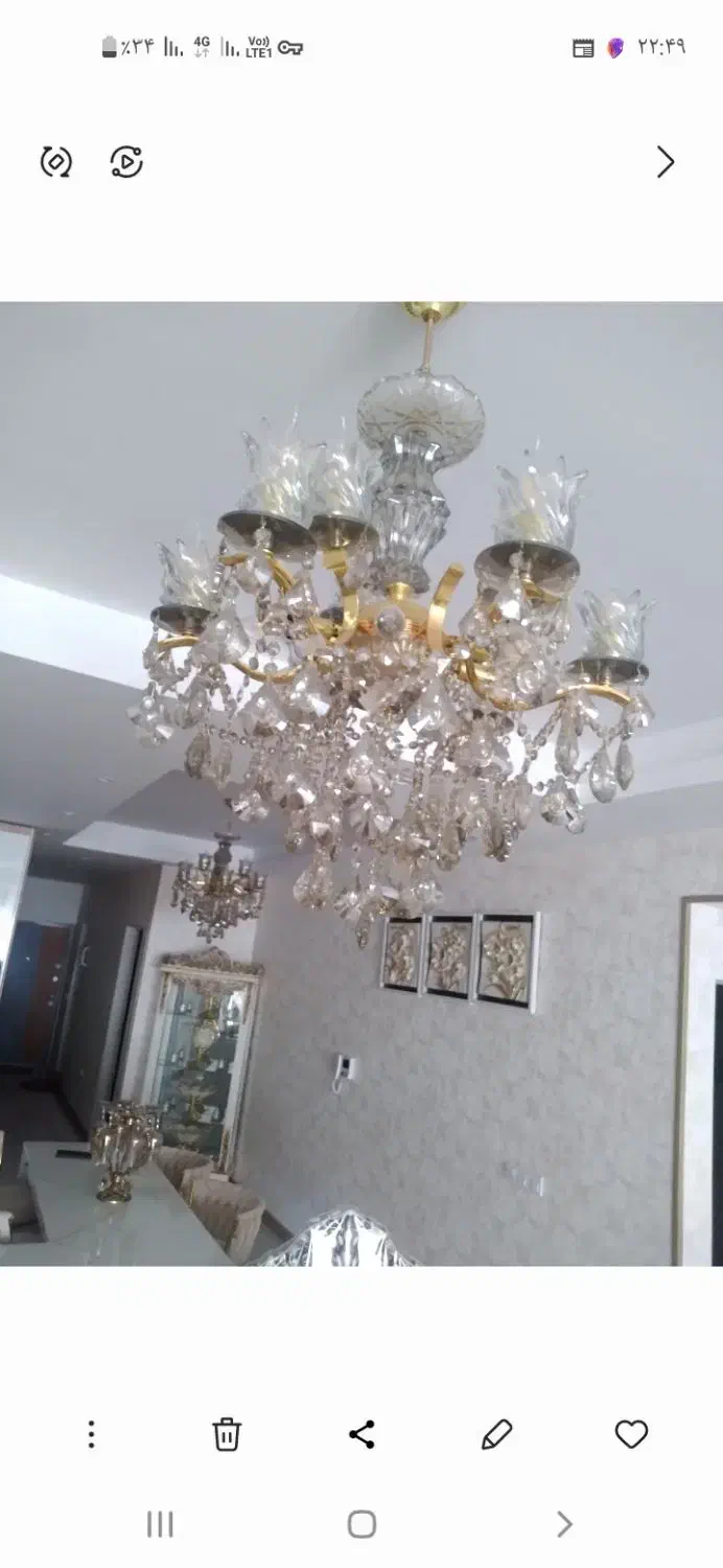 لوستر کریستال درجه ۱ شامپاینی|لوستر و چراغ آویز|کرج, شاهین‌ویلا|دیوار