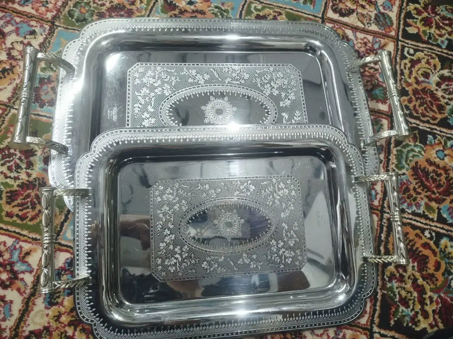 دو عدد سینی استیل|ظروف سرو و پذیرایی|قم, ولیعصر|دیوار