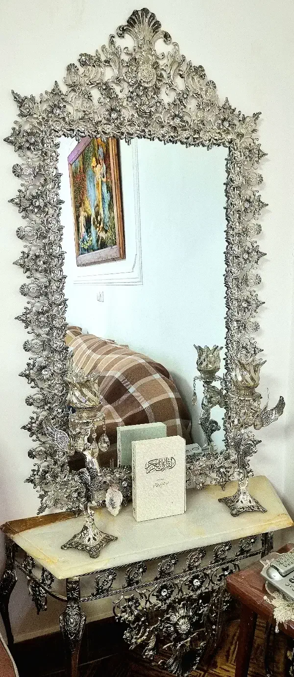 آیینه و شمعدان برنز|آینه|آذرشهر, |دیوار