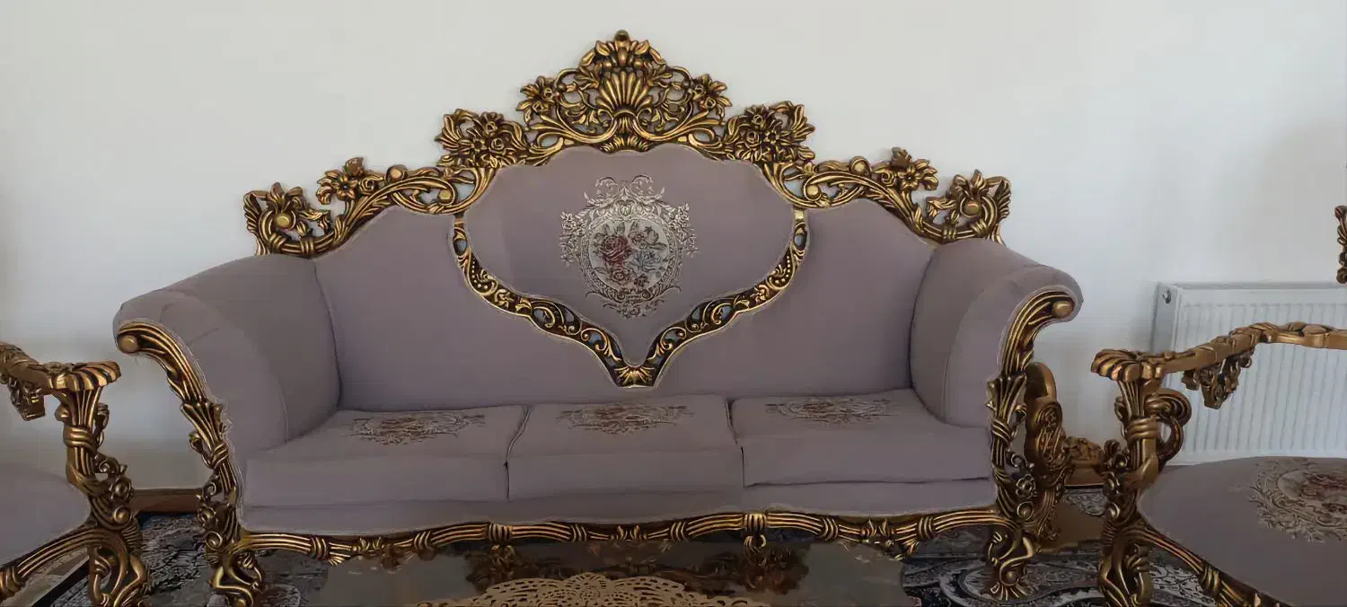 مبل سلطنتی ۹نفره چوب راش|مبلمان خانگی و میز عسلی|بروجرد, |دیوار