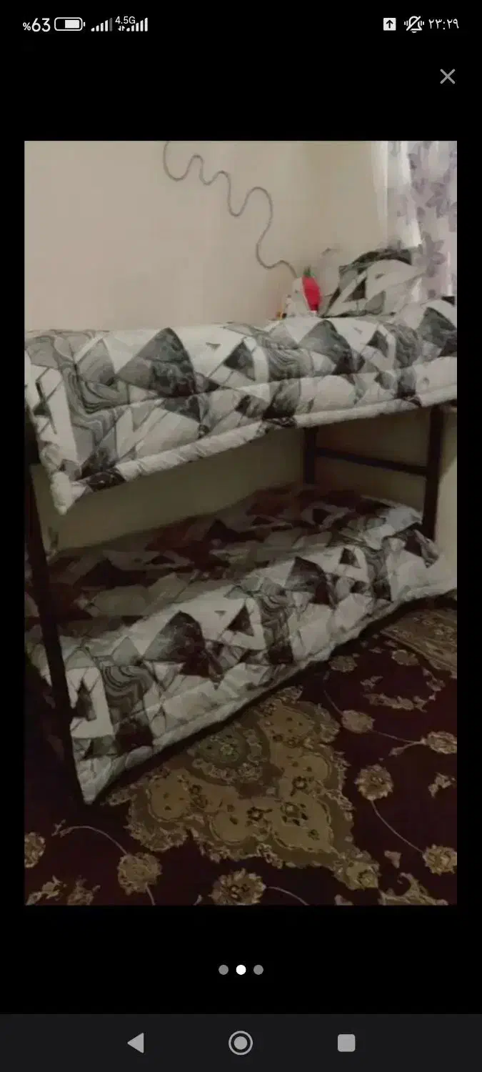 فروش فوری تخت دو طبقه فلزی|تخت و سرویس خواب|بیرجند, |دیوار