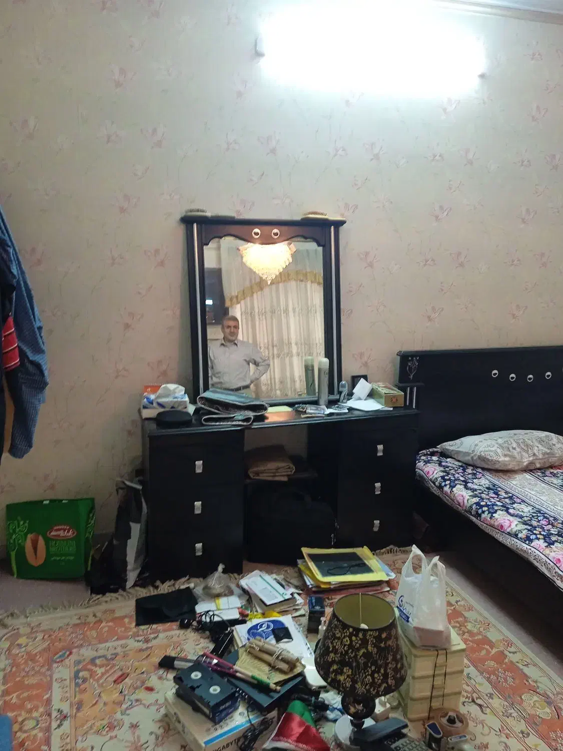 تخت خواب دونفره چوبی 200*160 سانتیمتر|تخت و سرویس خواب|گرمدره, |دیوار