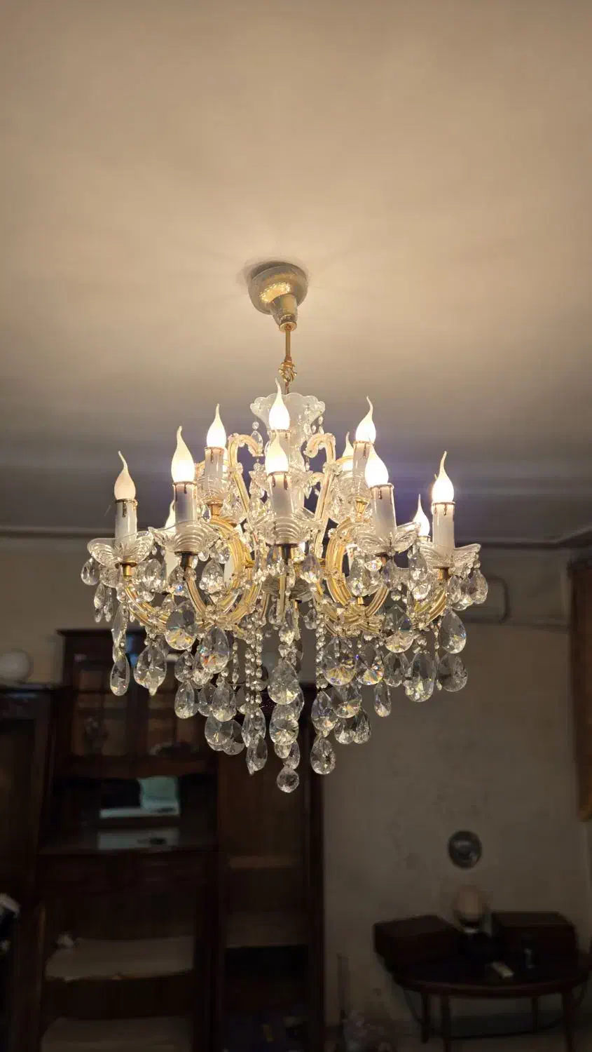 لوستر کریستالی ۱۸ شاخه|لوستر و چراغ آویز|تبریز, |دیوار