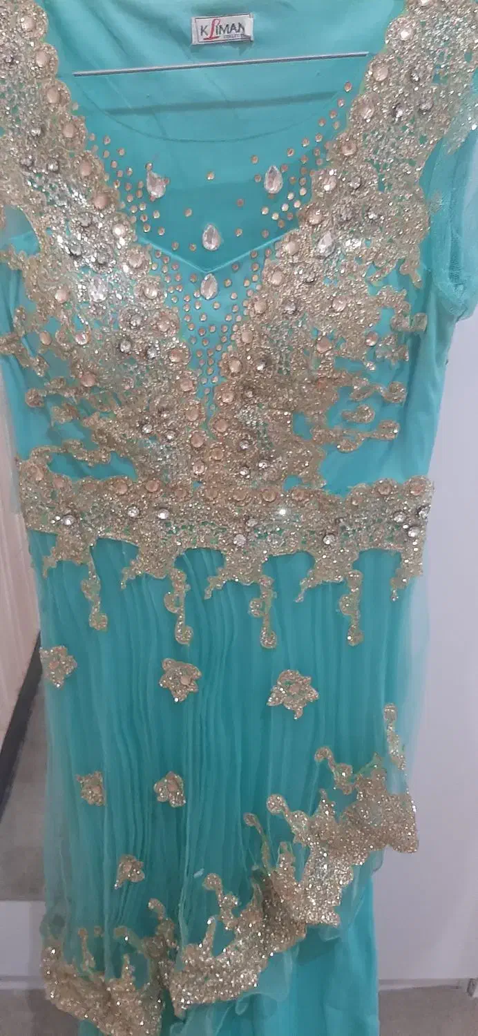 پیراهن مجلسی کار شده در حد نو|لباس|شوشتر, |دیوار