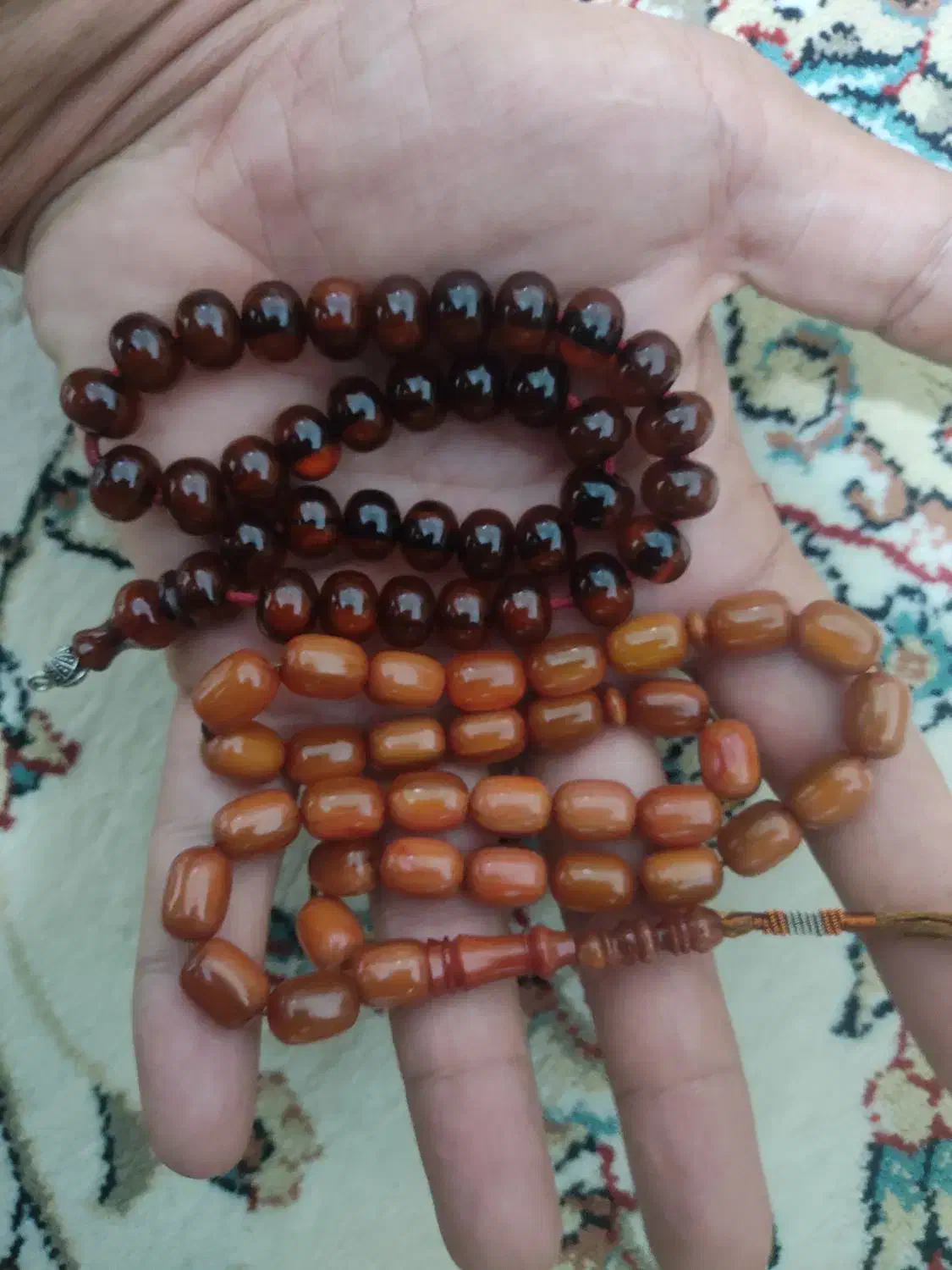 دو عدد تسبیح کهربا درجه یک مجلسی و خوشدست|بدلیجات|کوهدشت, |دیوار