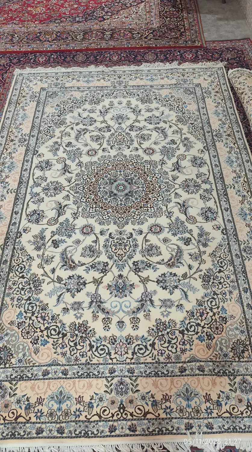 جفت فرش دستبافت نایین  ۶متری|فرش|اصفهان, باغ کاران|دیوار