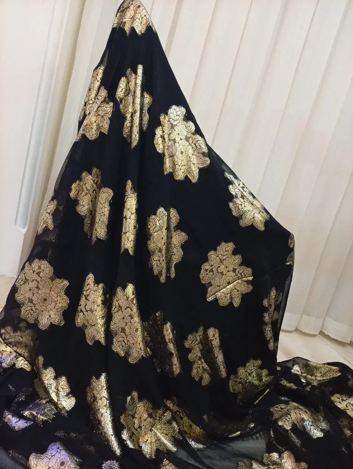 دو قواره پارچه ی زیبا زری مثقال و سرمه ای شیک|لباس|بوکان, |دیوار