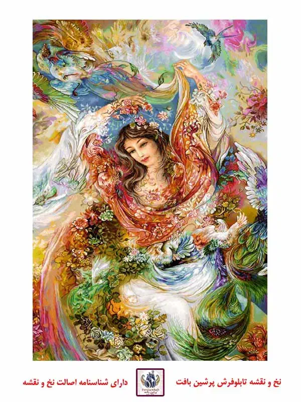 تابلو فرش دستباف نیمه‌کاره طرح شکفتن|تابلو فرش|مبارکه, |دیوار