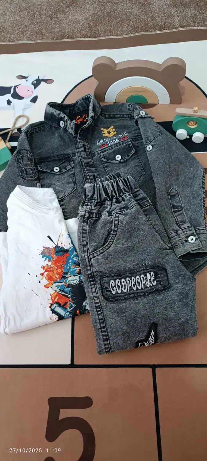 سه تیکه لی، شلوار ذغالی|کفش و لباس بچه|مشهد, مصلی (کارمندان اول)|دیوار