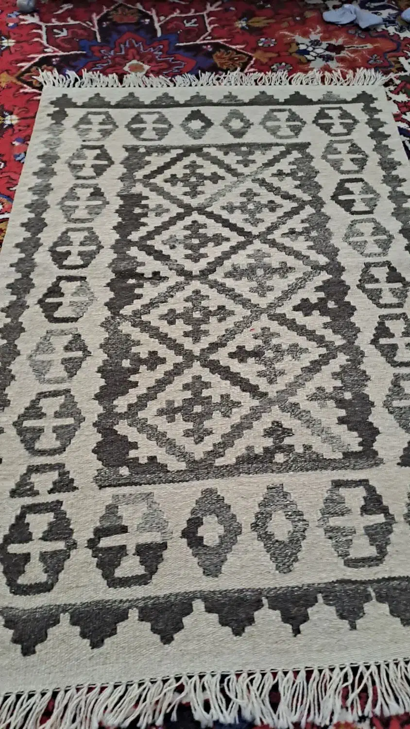 کلیم سنتی پشم دستبافت|گلیم، جاجیم، گبه|تبریز, |دیوار