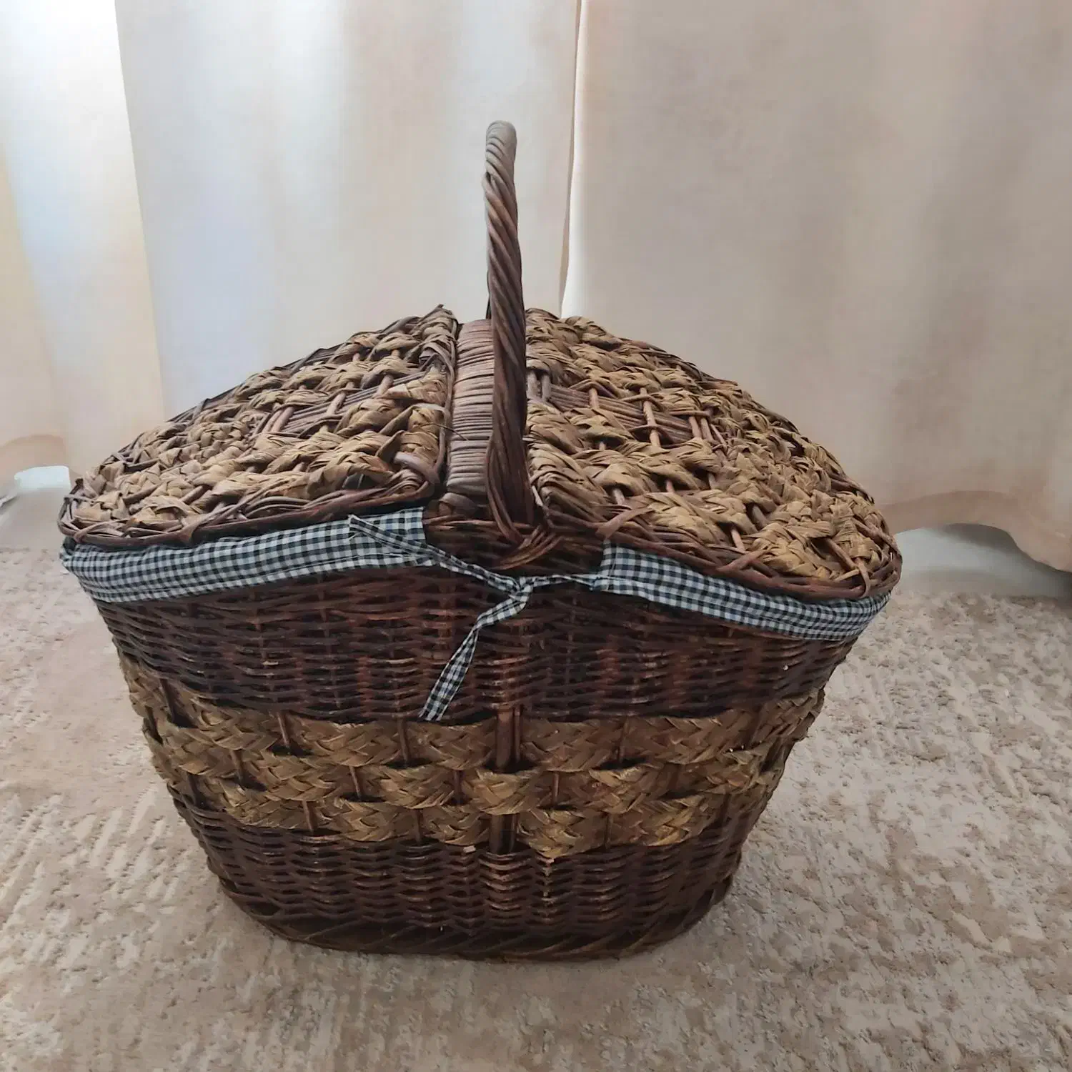 سبد پیک نیک حصیری|صنایع دستی و سایر لوازم تزئینی|ری, شهادت|دیوار