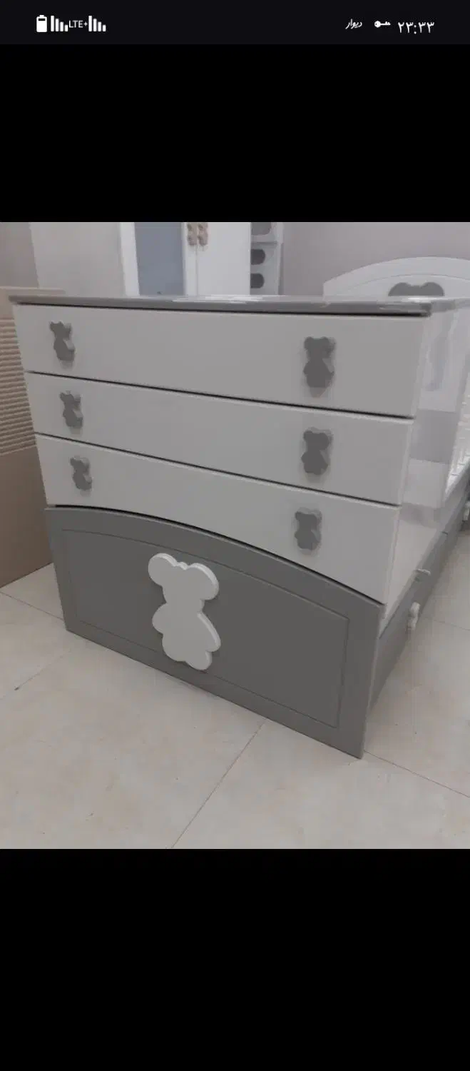 سرویس چوب سیمونی مدل تدی کمد ویترین تخت نوزاد|تخت و سرویس خواب|لنگرود, |دیوار