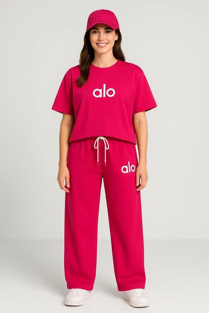 ست تیشرت باکسی و شلوار بگ الو|لباس|خرمآباد, |دیوار