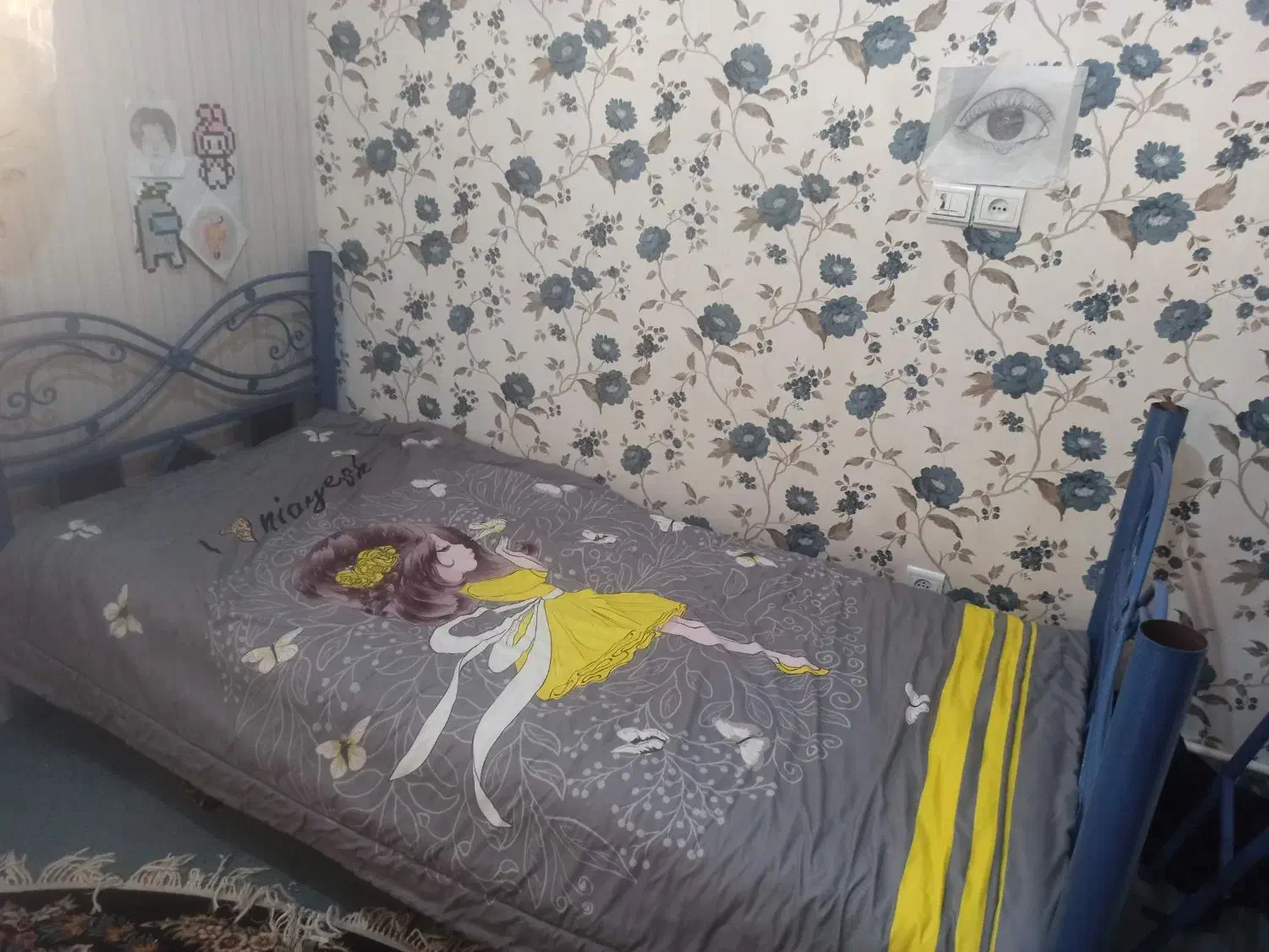 تخت فرفورژه دوطبقه بدون تشک|تخت و سرویس خواب|قم, نوقطار|دیوار