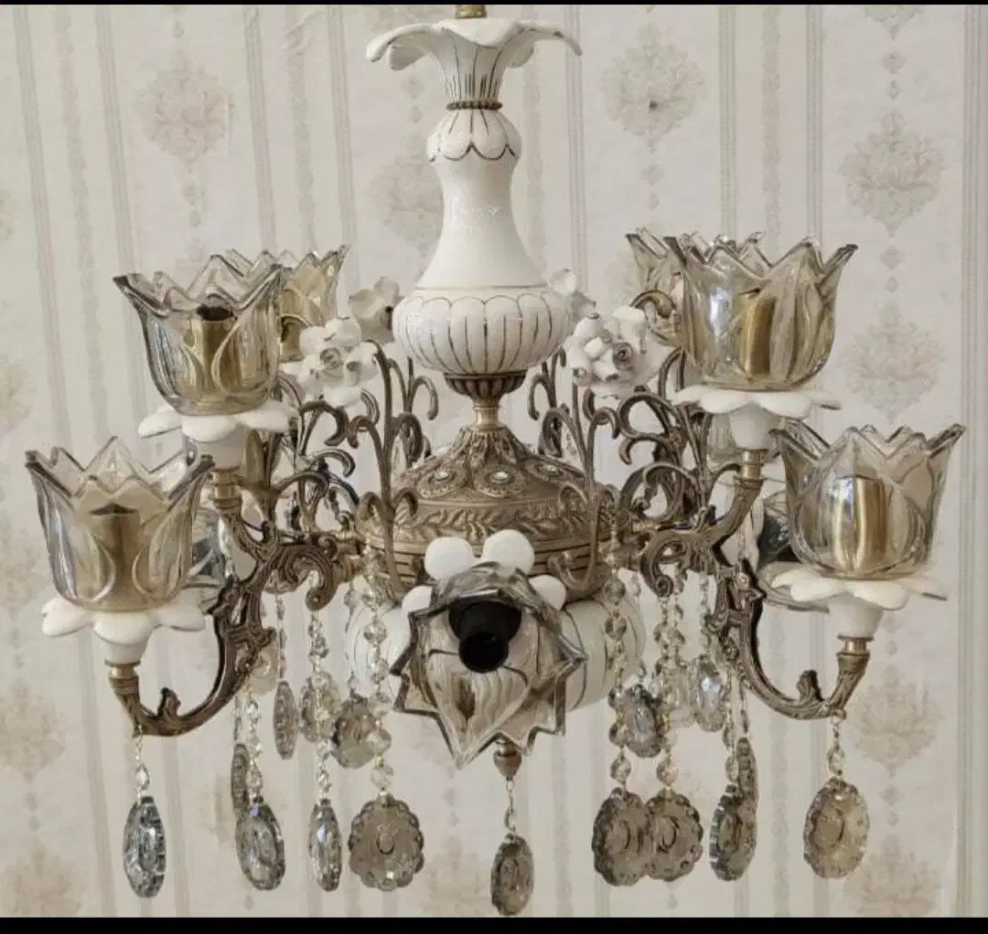 لوستر برنز سرامیک مدل گل ۷۷۷|لوستر و چراغ آویز|قم, نیروگاه|دیوار