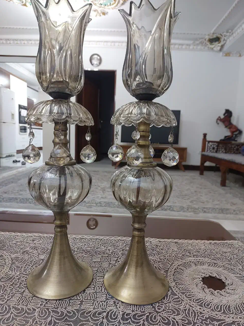 دو عدد لاله شامپاینی ارتفاع50سانت|لوستر و چراغ آویز|فردیس, شهرک ۱۱۰|دیوار