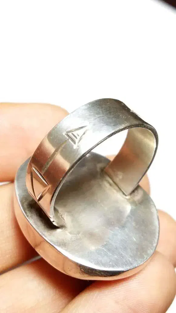 انگشتر نقره سلیمانی لامه پر چشم کهنه یمنی|جواهرات|دوگنبدان, |دیوار