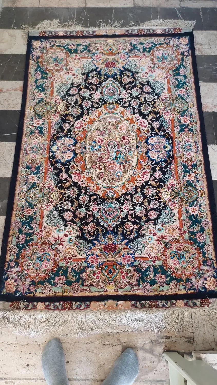 فرش دستباف سالاری تبریز، ابریشم، ۵۰ رج|فرش|اسکو, |دیوار