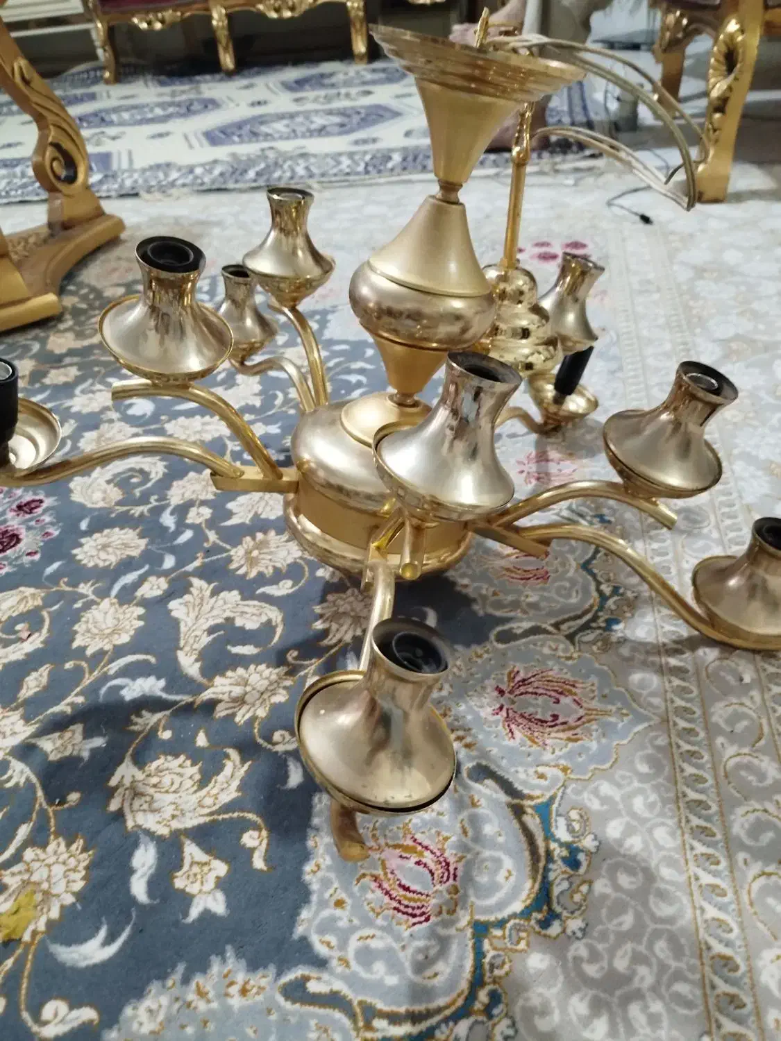 لوستر برنز 5شاخه|لوستر و چراغ آویز|تهران, بهداشت|دیوار