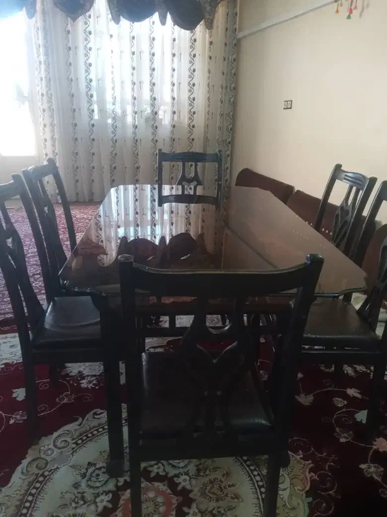 نهارخوری شش نفره چوبی|میز و صندلی غذاخوری|ایذه, |دیوار