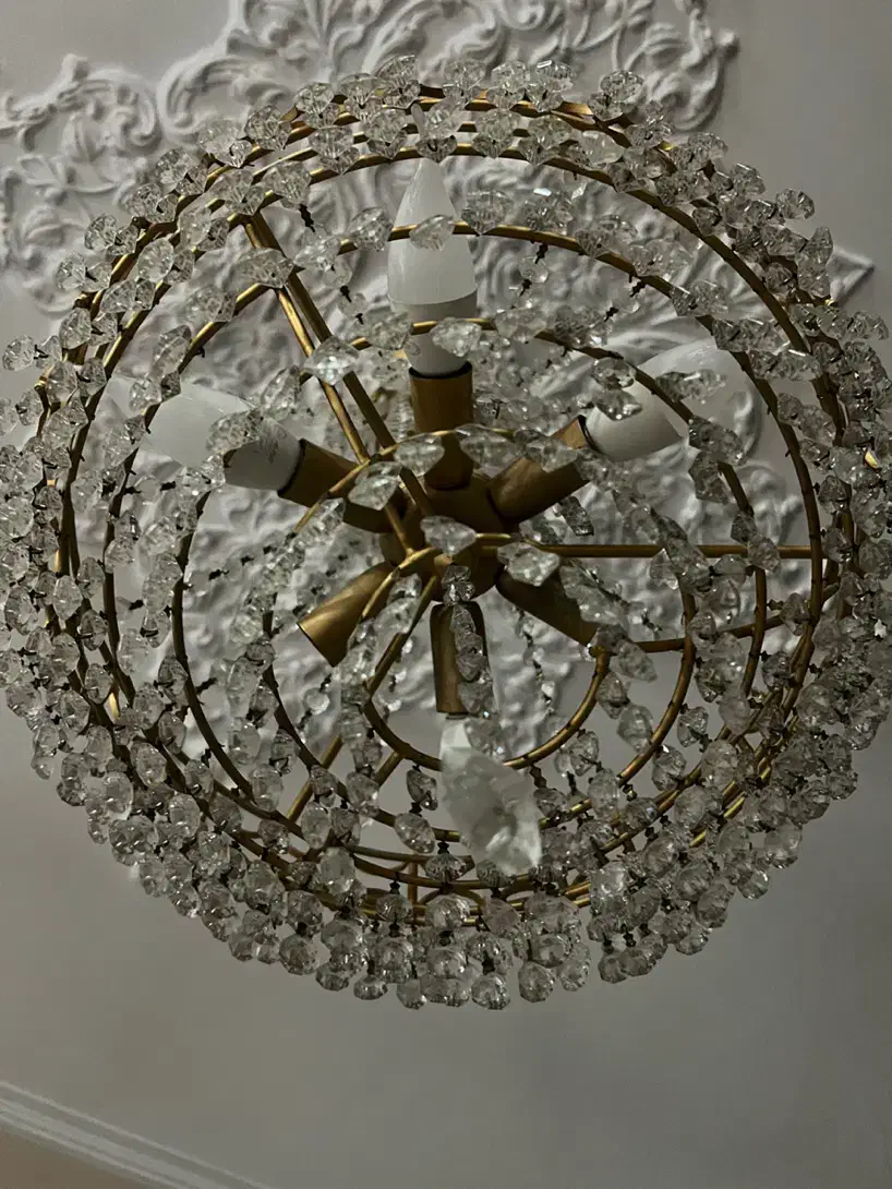 لوستر/ کریستال ایتالیایی/ بدنه برنج|لوستر و چراغ آویز|شهریار, شهریار|دیوار