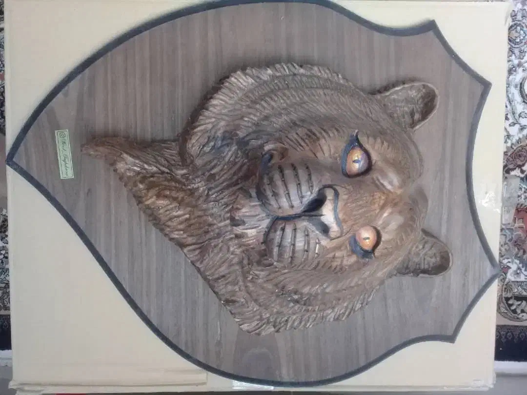 کله شیر چوبی بسیار زیبا و خوشگل|مجسمه، تندیس، ماکت|الیگودرز, |دیوار