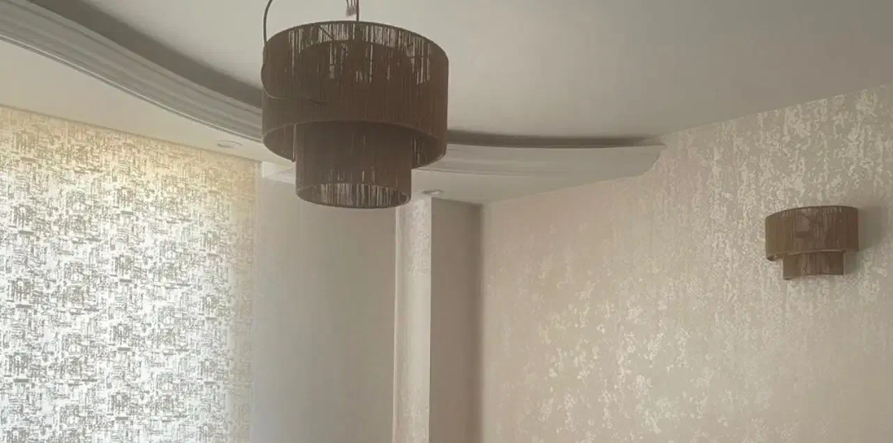 ست لوستر و دیوارکوب با نخ رافیا|لوستر و چراغ آویز|اراک, |دیوار