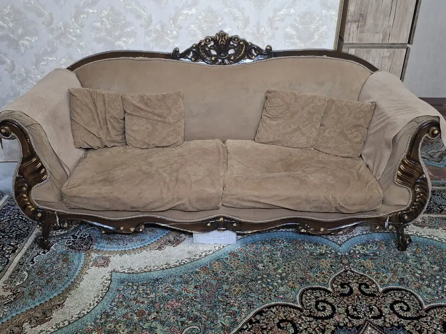 مبل چوبی 7 نفره|مبلمان خانگی و میز عسلی|پیشوا, |دیوار