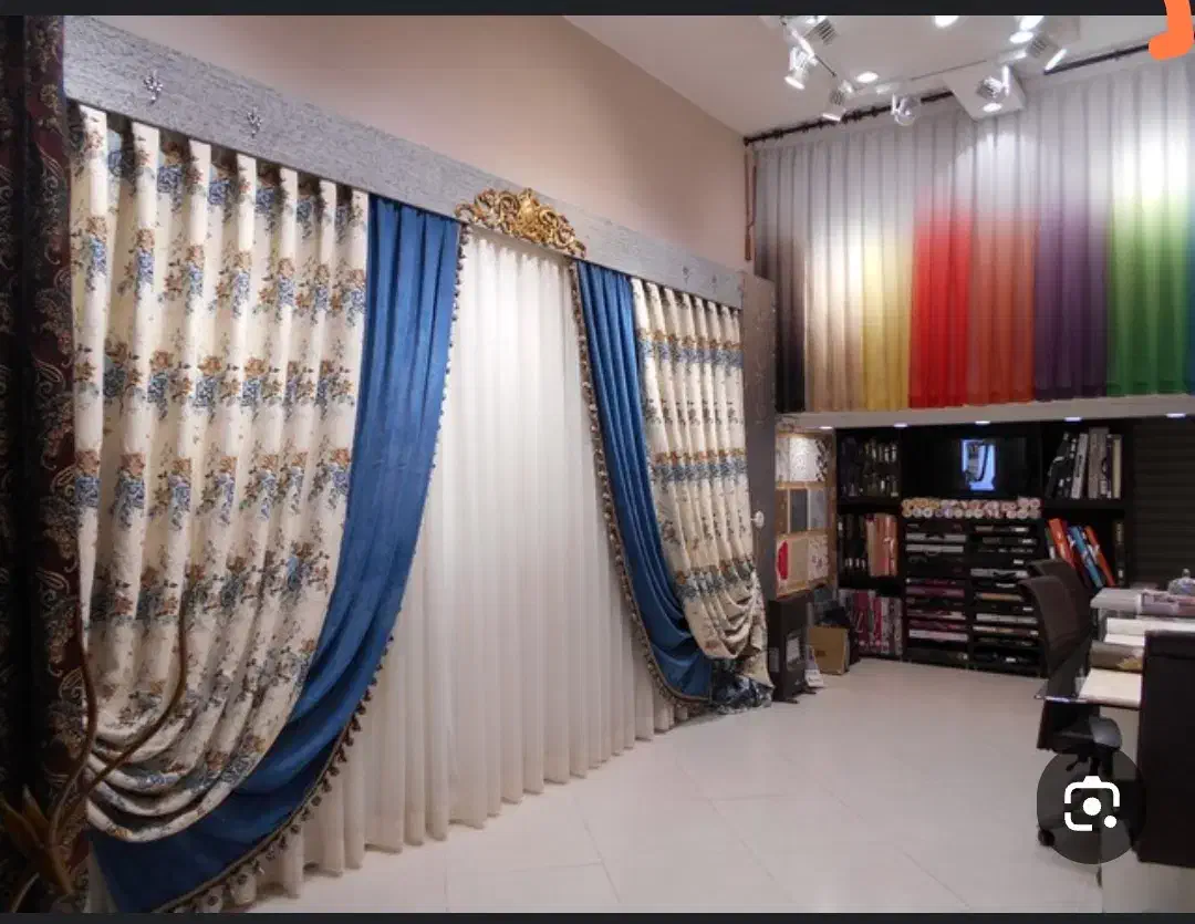 پرده حریر ترک با والن مخمل|پرده، رانر، رومیزی|تهران, بهاران|دیوار