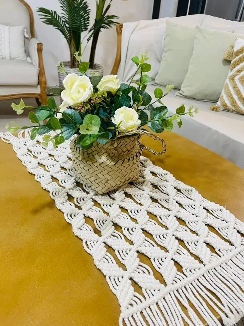 رومیزی گلدان مکرومه کاردست|پرده، رانر، رومیزی|محمدشهر, محمدشهر|دیوار