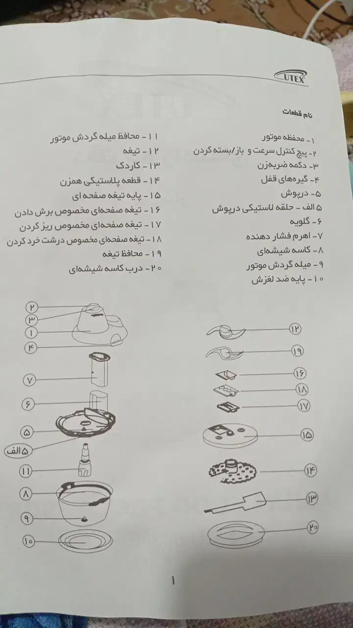 غذا ساز خردکن ،مخلوط کن هم زن utEx|خردکن، آسیاب، غذاساز|رباطکریم, رباطکریم|دیوار