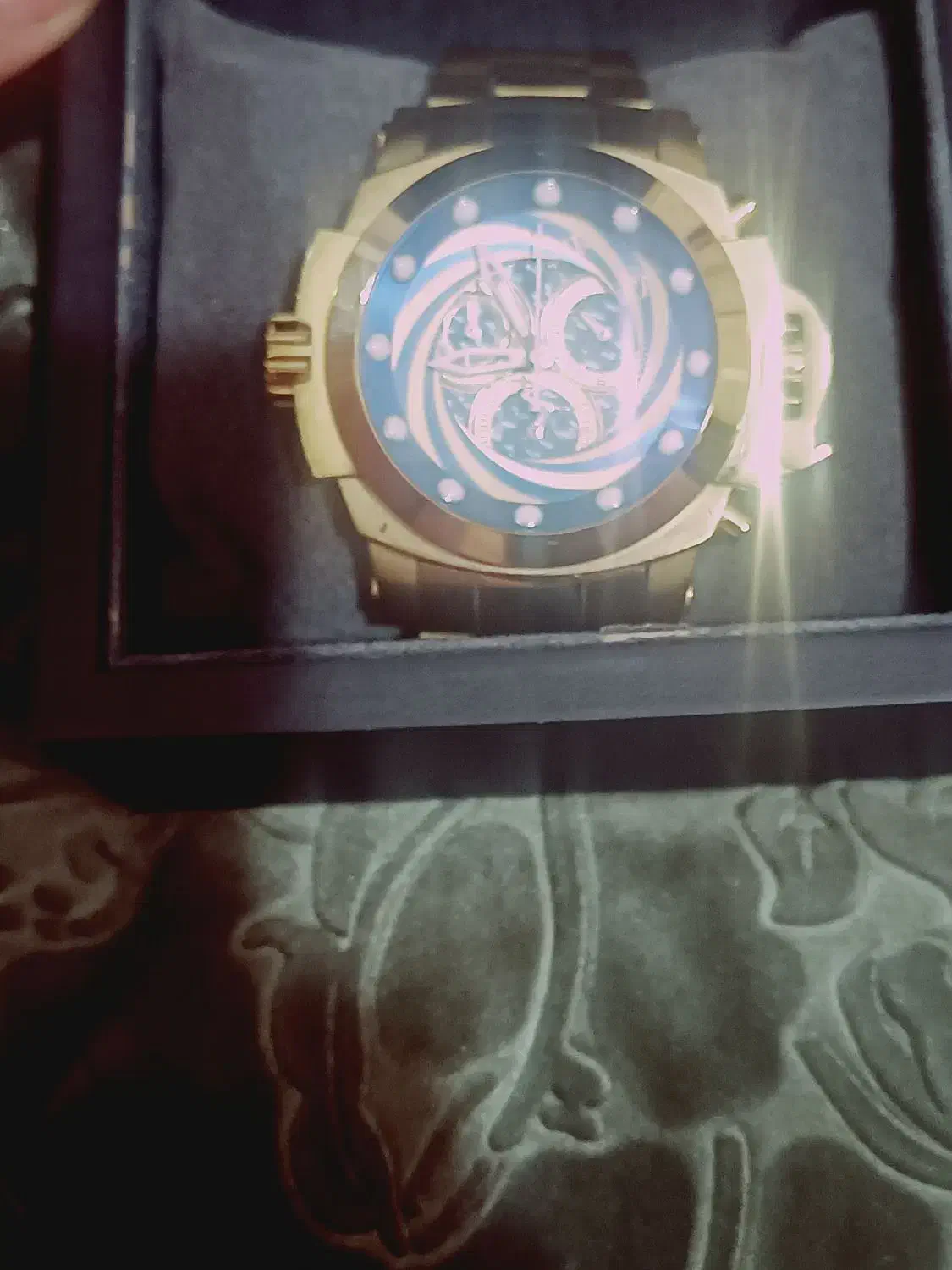 ساعت مردانه طلایی اینویکتا سه موتوره دو صفحه ای|ساعت|ساری, |دیوار