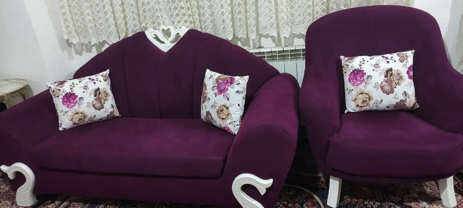 مبلمان همراه آباژور ومیز ناهار خوری۴نفره،جلومبلی|مبلمان خانگی و میز عسلی|رباط‌کریم, مسکن مهر آبشناسان|دیوار