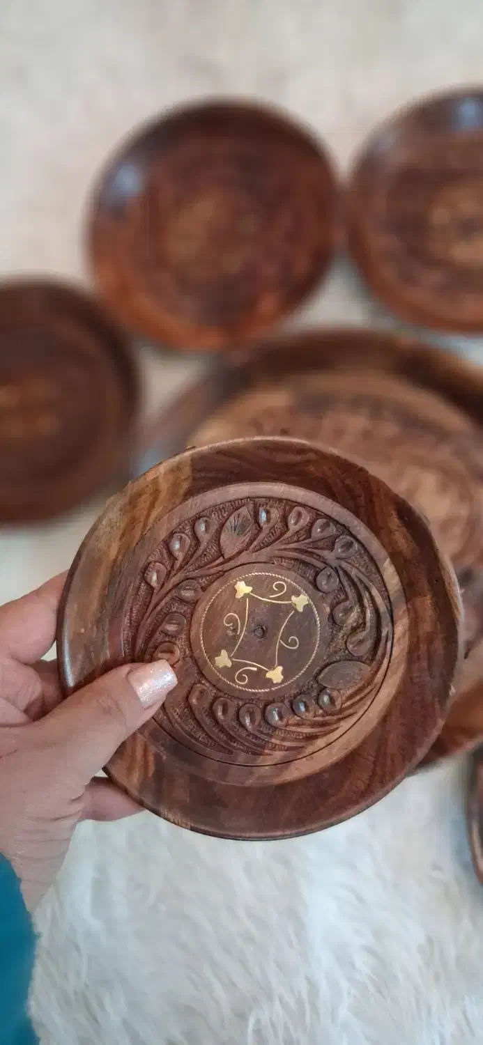 ست بشقاب های هندی چوبی|صنایع دستی و سایر لوازم تزئینی|فردیس, فردیس|دیوار