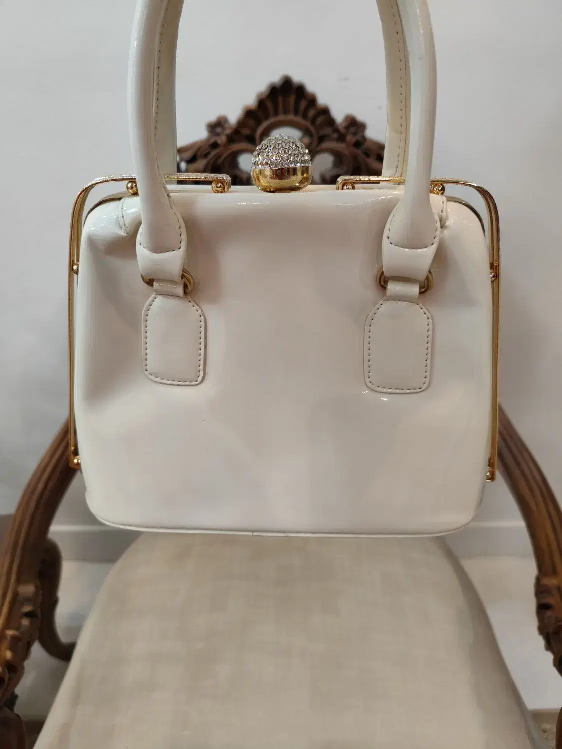 کیف دستی سفید چرم براق|کیف، کفش، کمربند|شیراز, شهرک گلستان|دیوار