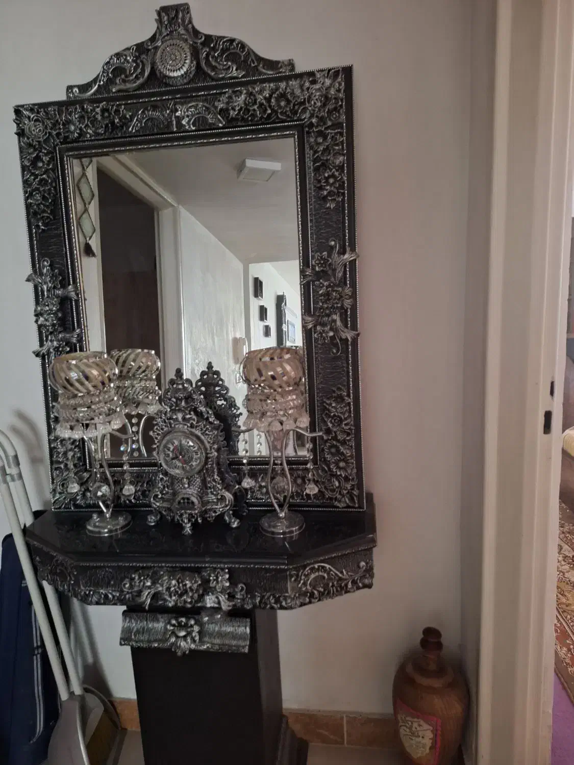 ساعت و آینه شمعدان فروشی|آینه|مهاجران, |دیوار