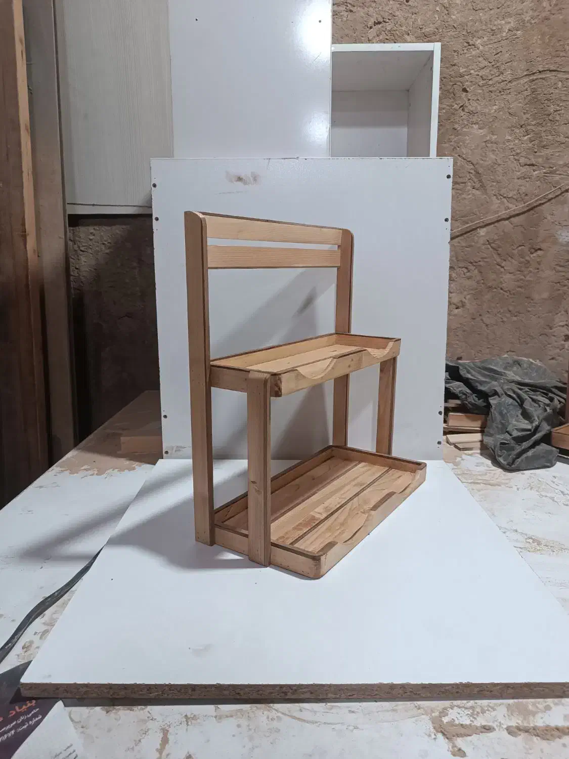 استند چوبی جا ادویه نظم دهنده بانکه بار کافه بار|صنایع دستی و سایر لوازم تزئینی|قم, بیانی|دیوار