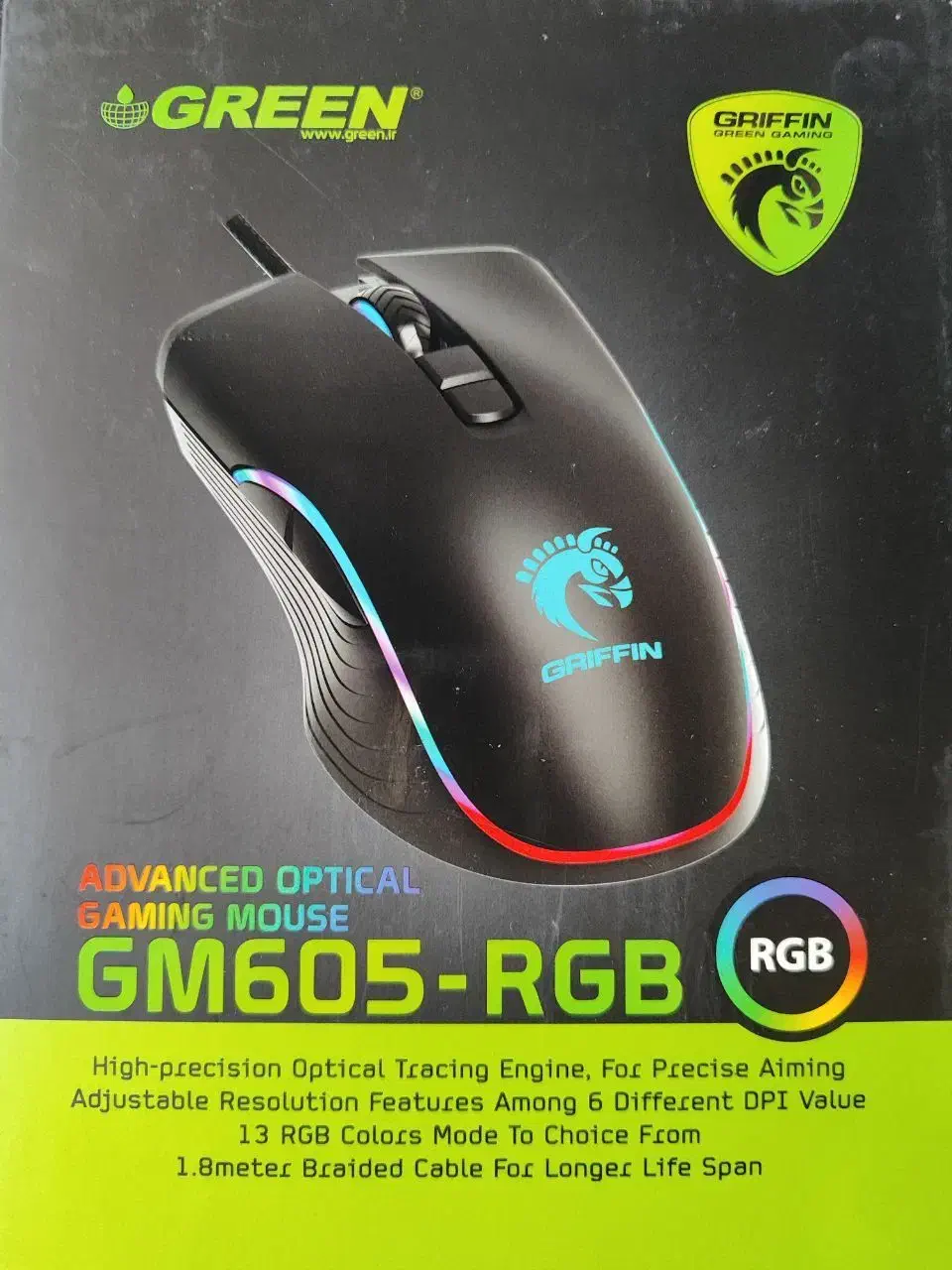 ماوس گرین مدل GM605-RGB|قطعات و لوازم جانبی رایانه|چالوس, |دیوار