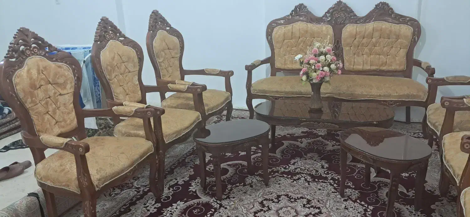 مبل سلطنتی ۹ نفره قیمت مناسب|مبلمان خانگی و میز عسلی|بهار, |دیوار