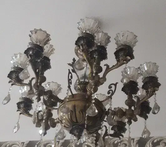 لوستر ۱۵ شاخه برنز|لوستر و چراغ آویز|ری, شهادت|دیوار