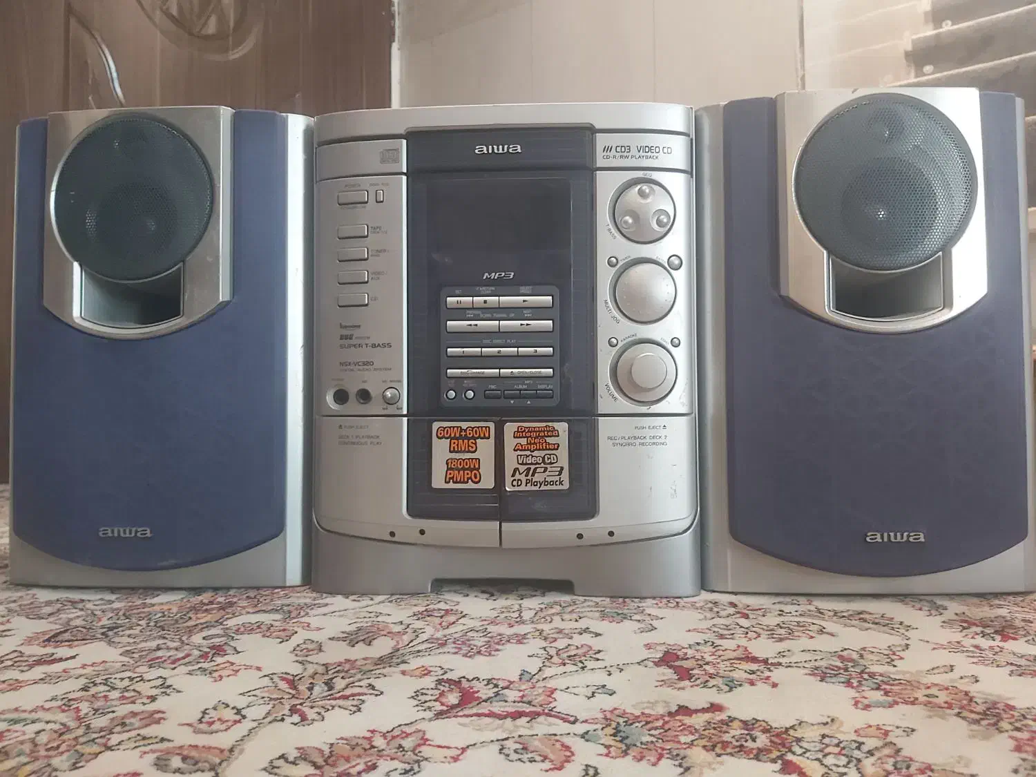 رادیوضبط 1800وات aiwa اصل ژاپن|سیستم صوتی خانگی|قنوات, |دیوار