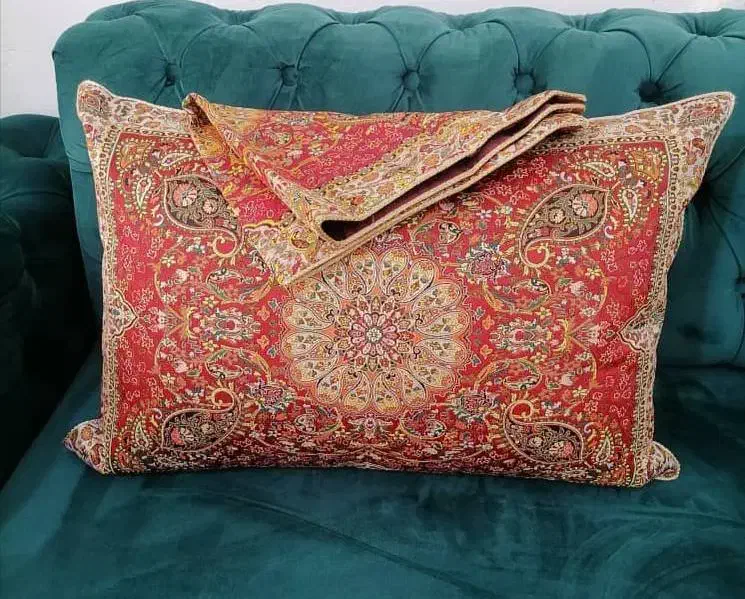 ترمه اصل یزد|رختخواب، بالش، پتو|شیراز, لاله|دیوار