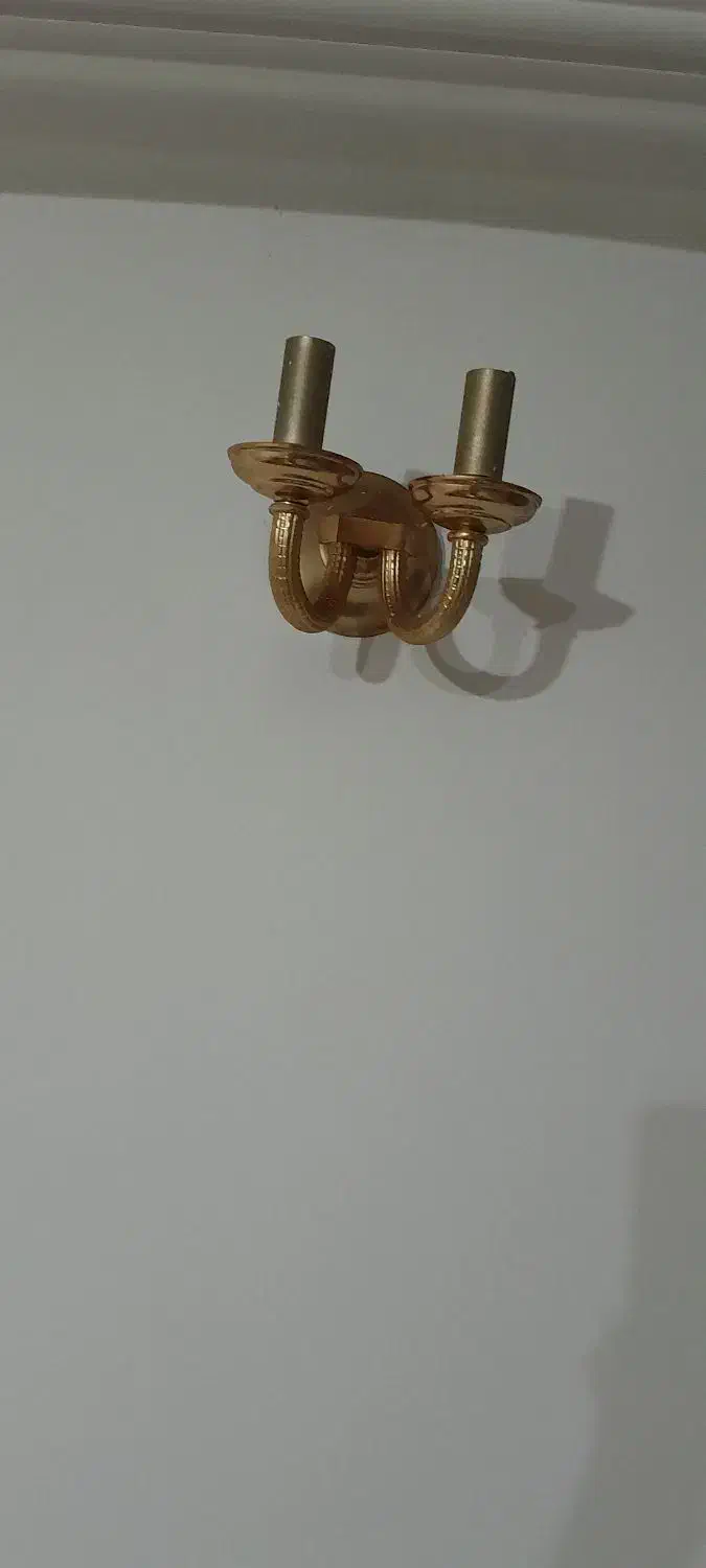 لوسر ۱۰ شاخه برنجی  و دیوار کوب|لوستر و چراغ آویز|لنگرود, |دیوار