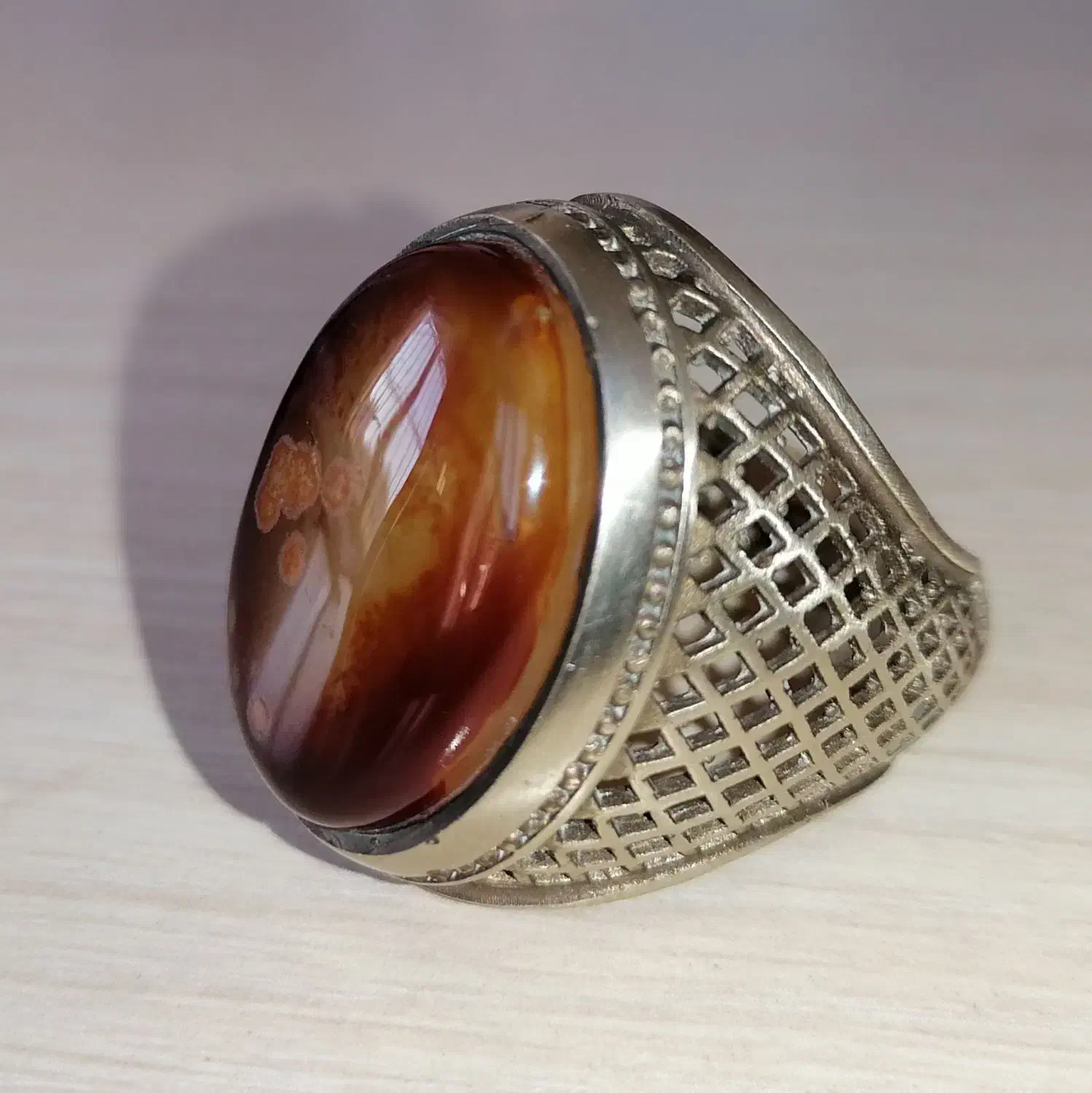 انگشتر مردانه عقیق سلیمانی رکاب نیمه دستساز|جواهرات|ارومیه, |دیوار