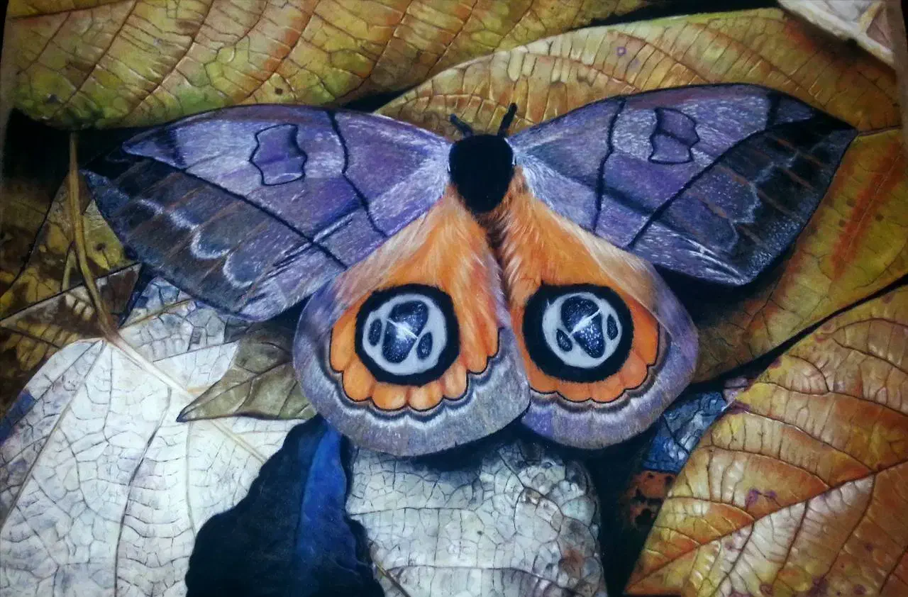 تابلو نقاشی پاستل برگهای پاییزی|تابلو، نقاشی، عکس|تهران, شهرک آتی شهر|دیوار