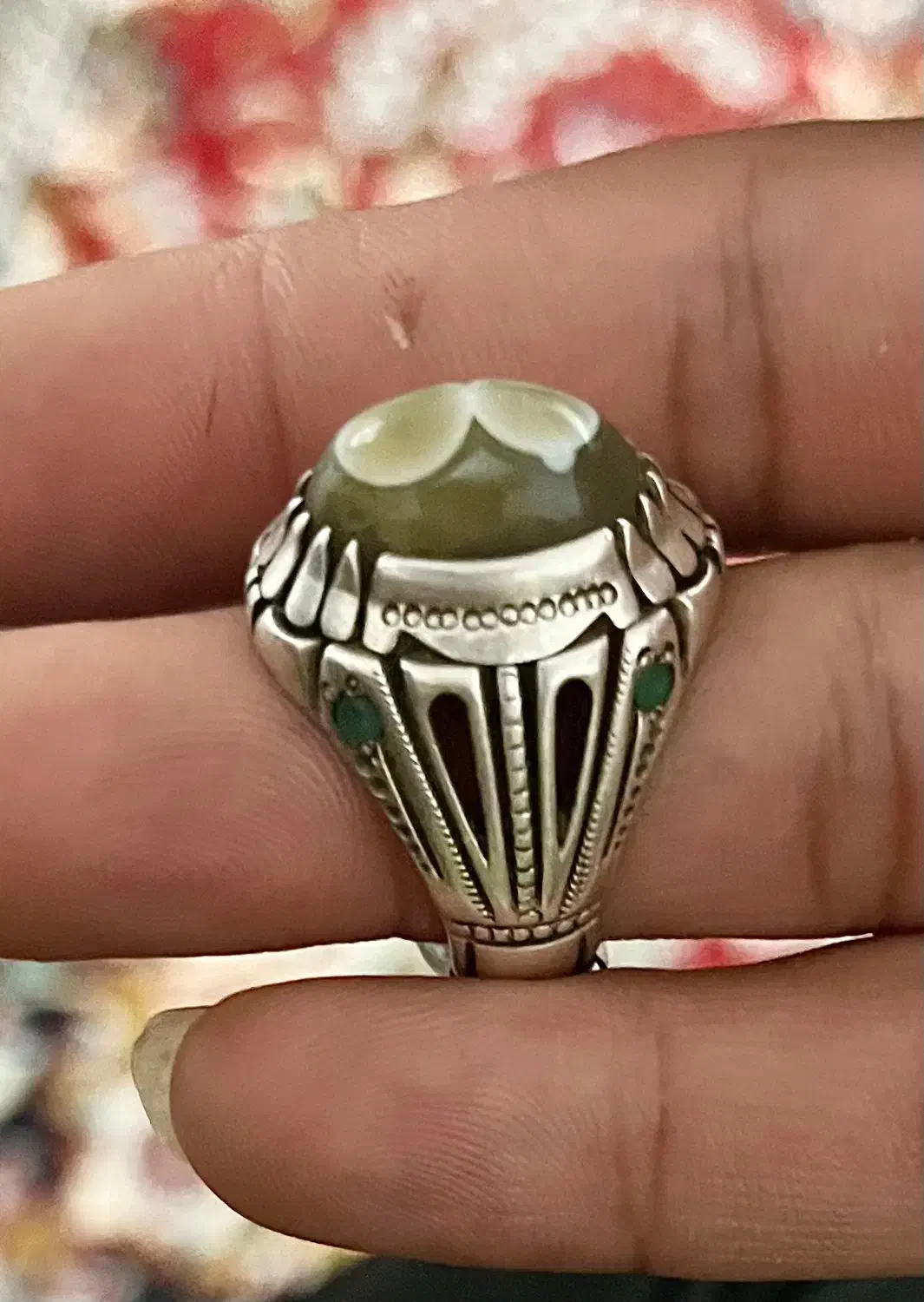 انگشتر نقره باباقوری دو چشم|جواهرات|بابل, |دیوار