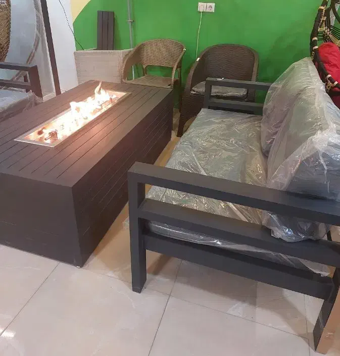 مبلمان فلزی باغی به همراه میز اتشدان وسایبان|مبلمان خانگی و میز عسلی|بابل, |دیوار