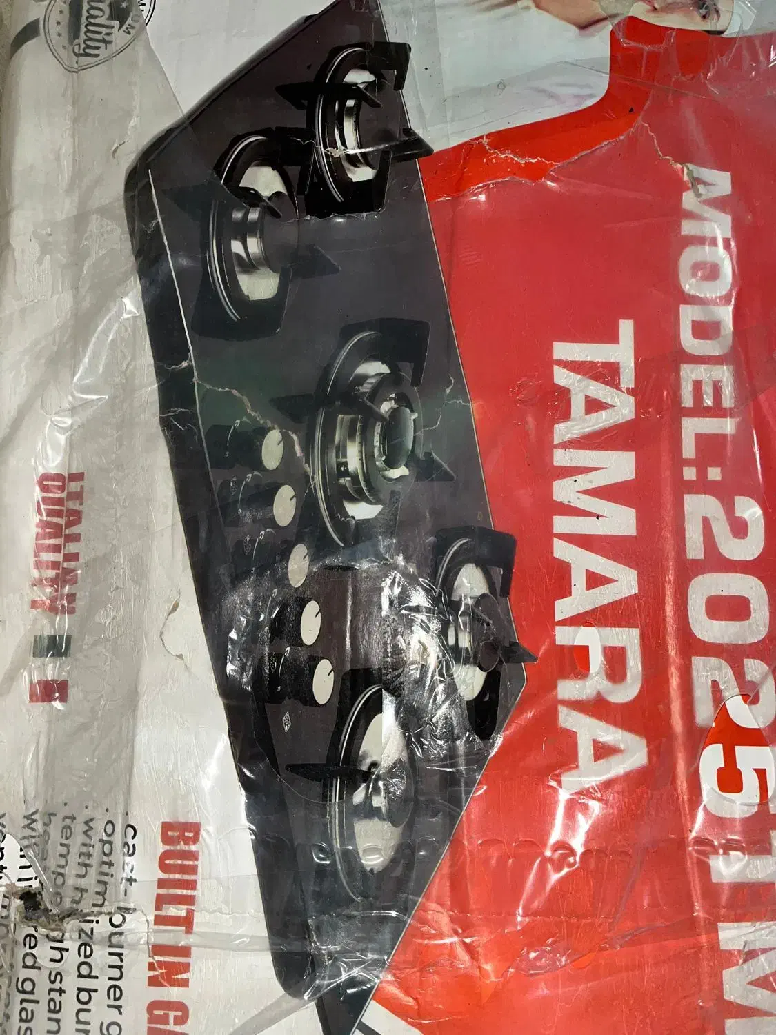 گاز پنج شعله شیشه ای مشکی|اجاق گاز و لوازم برقی پختوپز|خشکبیجار, |دیوار